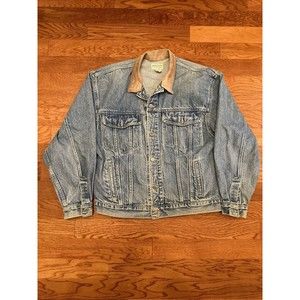 Banana Republic Vintage Safari & Travel Light Wash Denim Jean Jacket Large USA